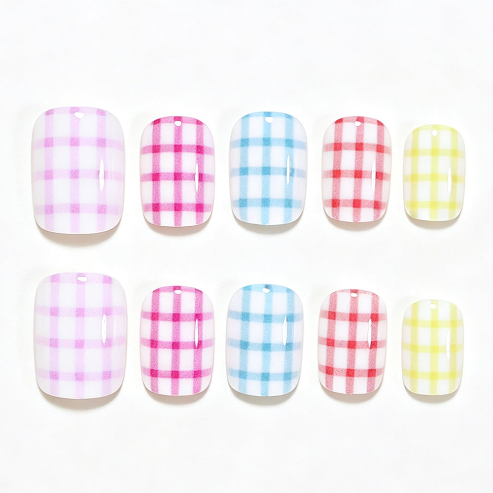 Gingham Pattern Nail Art Wraps Kalsten