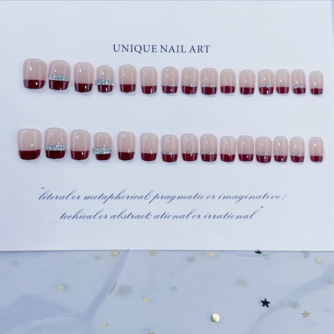 Rhinestone Accent Press-On Nails Kalsten