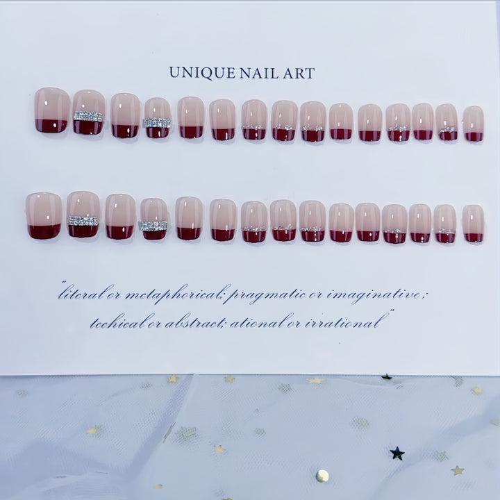 Rhinestone Accent Press-On Nails Kalsten