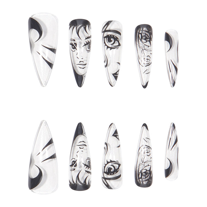 Artistic Long Stiletto Press-On Nails Kalsten