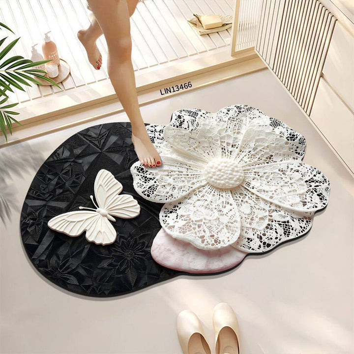 Floral Design Decorative Bath Mat