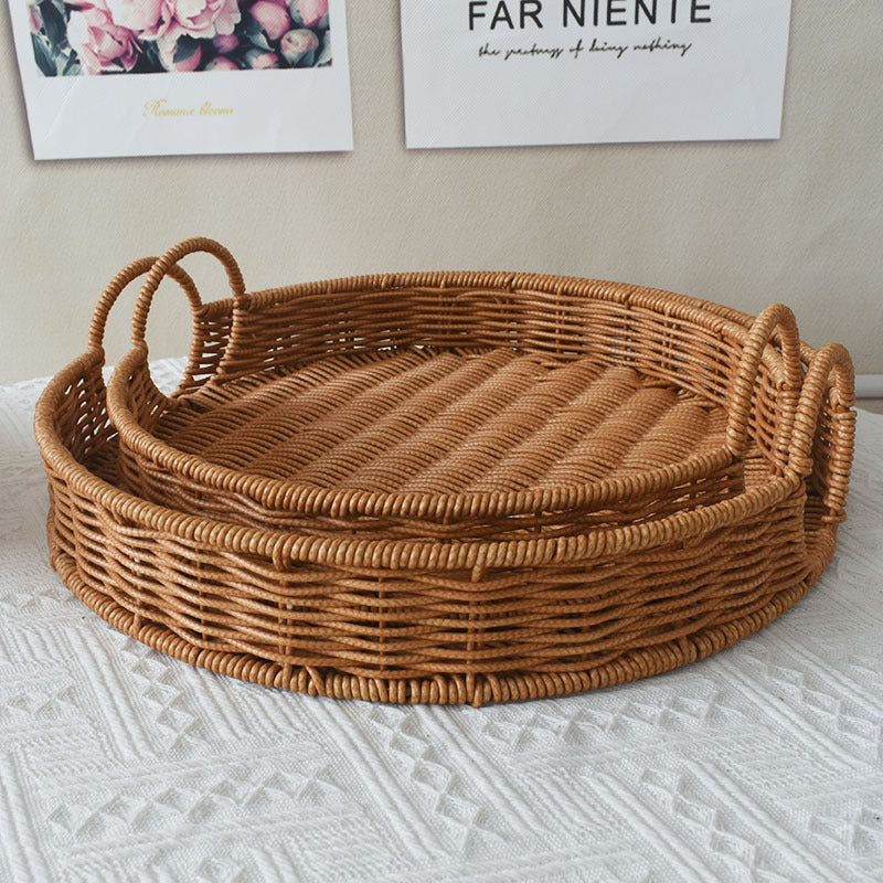Round Rattan Serving Tray Kalsten