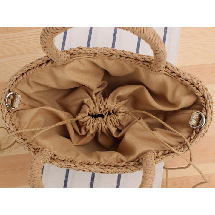 Handbag Made of Woven Natural Material with Fashionable Fringes Kalsten