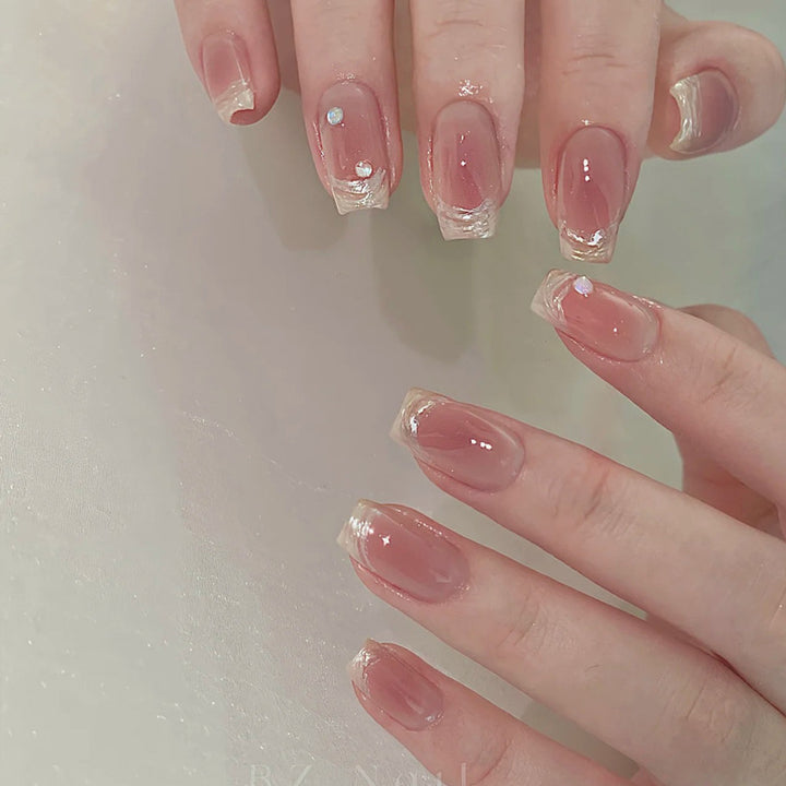 Elegant French Tip Gel Press-On Nails Kalsten