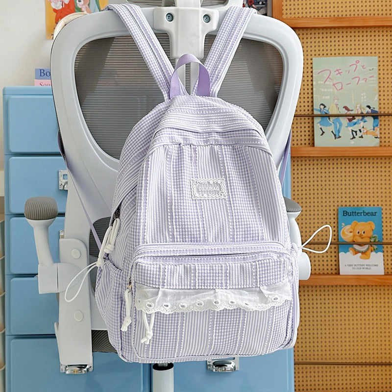 Cute Plaid Design Backpack Kalsten