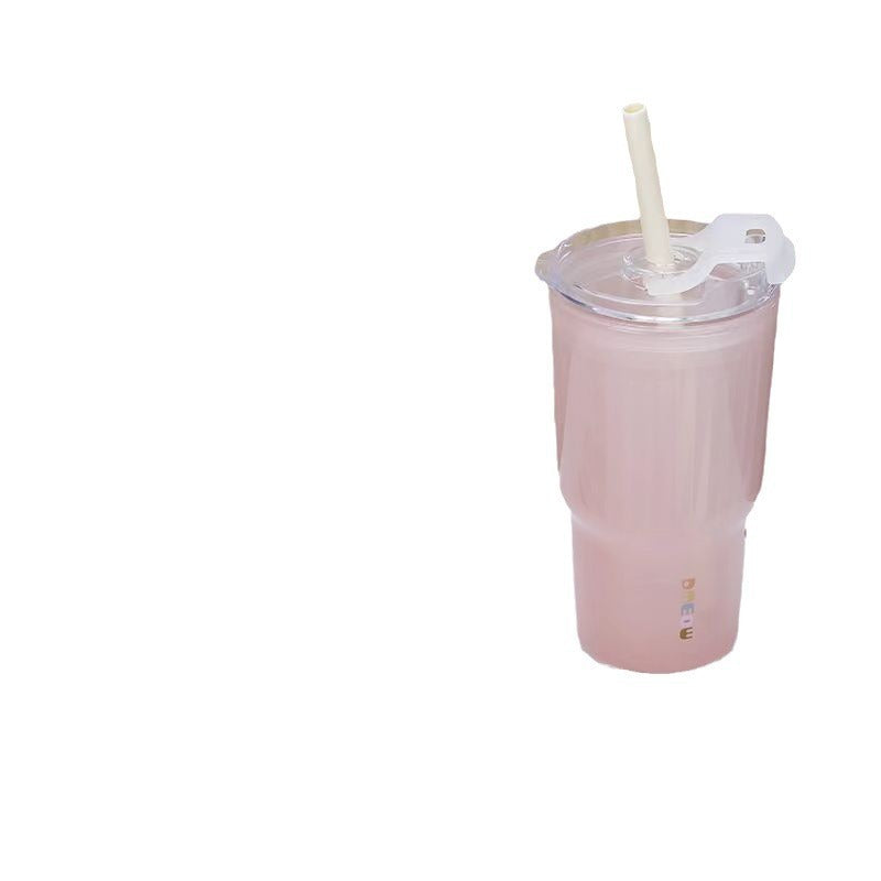 Ladies insulated drinking cup with flexible lid and silicone-coated straw Kalsten