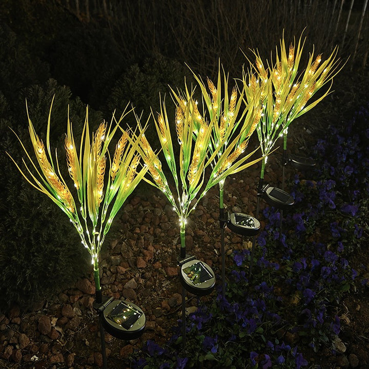 Solar LED Ornamental Grass Pathway Stake Lights With Integrated Solar Panel Kalsten