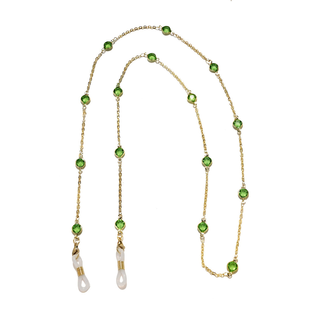 Elegant Crystal-Embellished Eyewear Chain kalsten