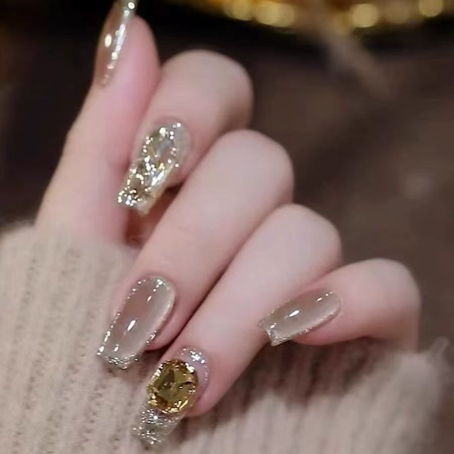 Luxury Crystal-Embellished Press-On Nails Kalsten