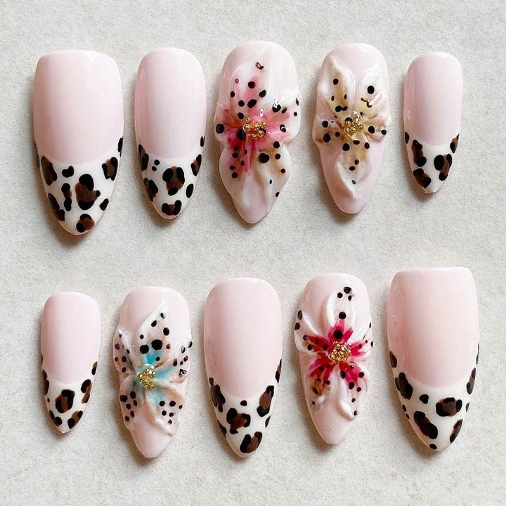 Exquisite Nail Art Set with Floral and Animal Design Kalsten