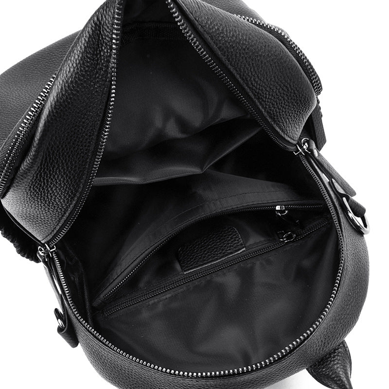 Multi-Functional Textured Leather Backpack Kalsten