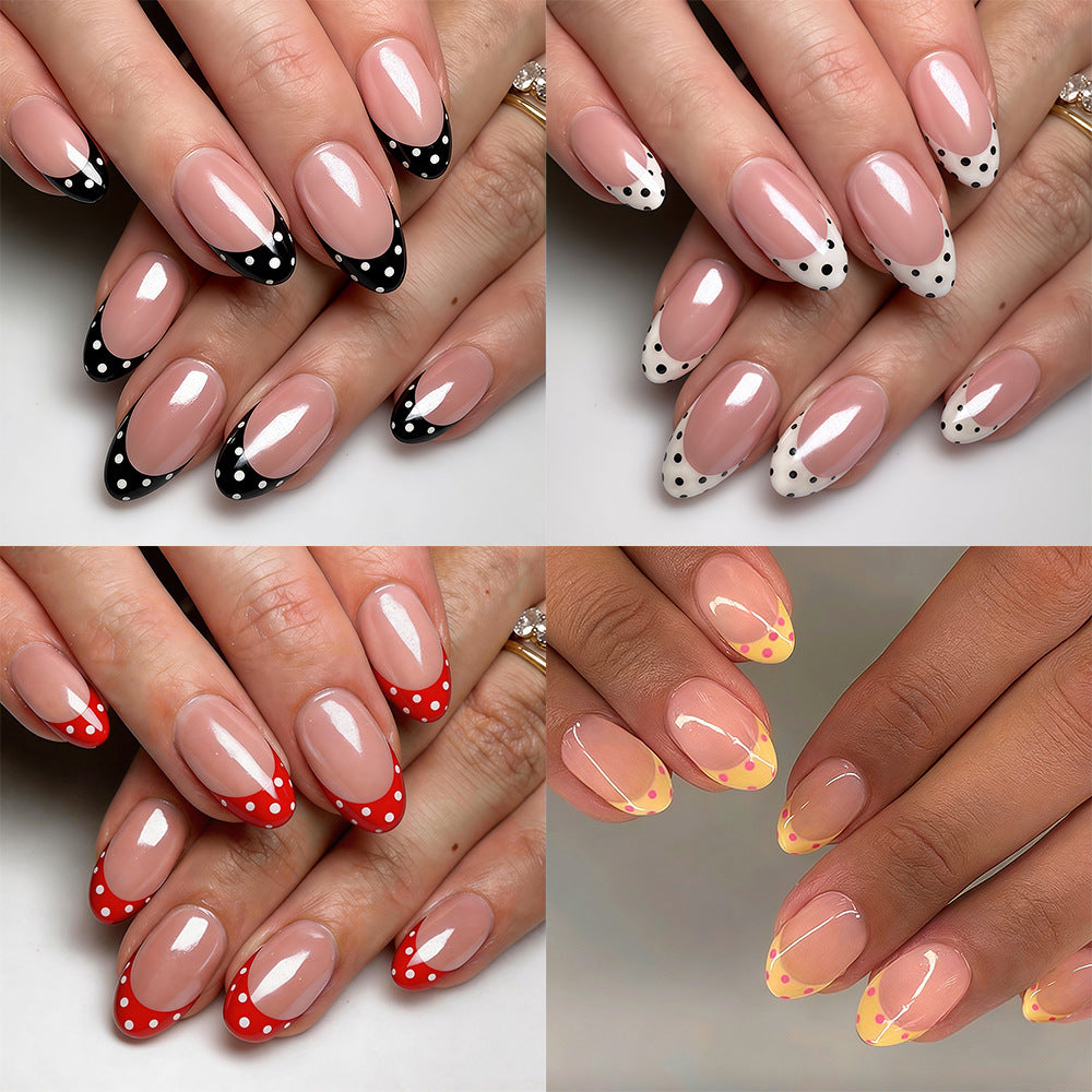 Creative Nail Design Set with Dots and Elegant French Look Kalsten