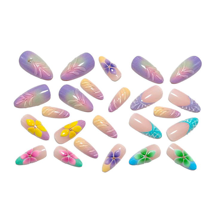 Artificial nails in floral and transparent design Kalsten