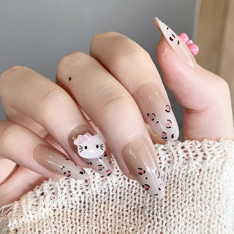 Stylish Press-On Nail Set with Artistic Leopard Design Kalsten