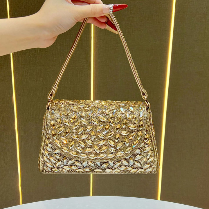 Ornate Crystal Detail Evening Handbag