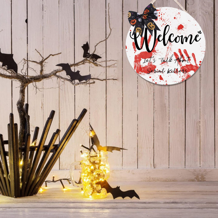 Halloween-Themed Decorative Welcome Sign