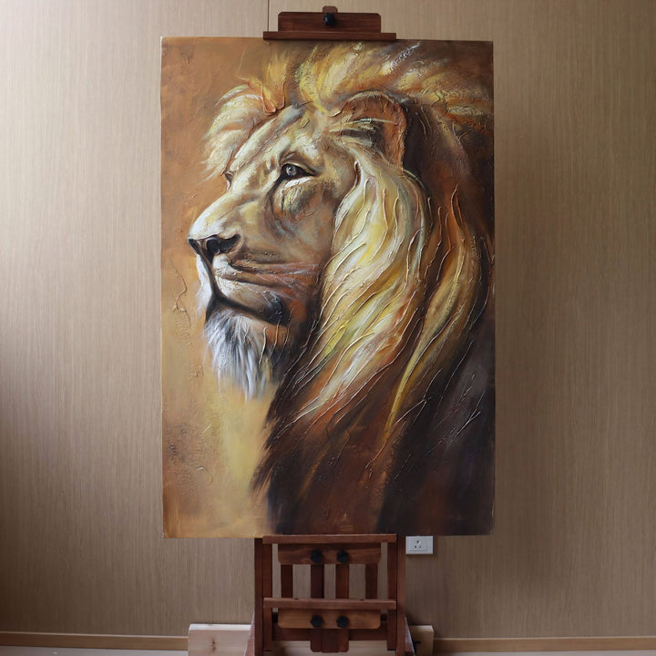 Majestic Lion Profile Canvas Art for Home