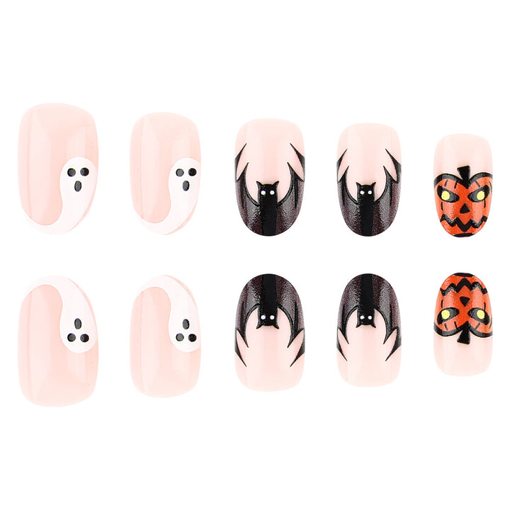 Artistic Halloween-Themed Press-On Nail Art Kalsten 1787543212