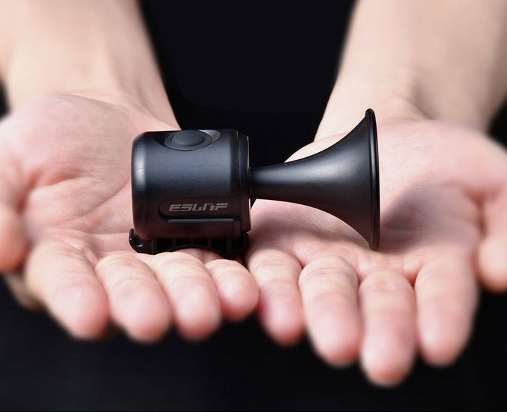 rechargeable high-decibel electric bicycle horn with trumpet-style mount and splash-resistant housing Kalsten