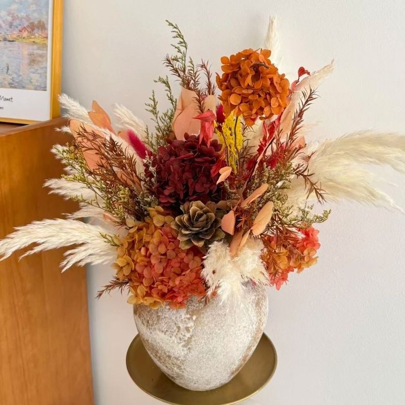 Dried Floral Arrangement in Elegant Vase