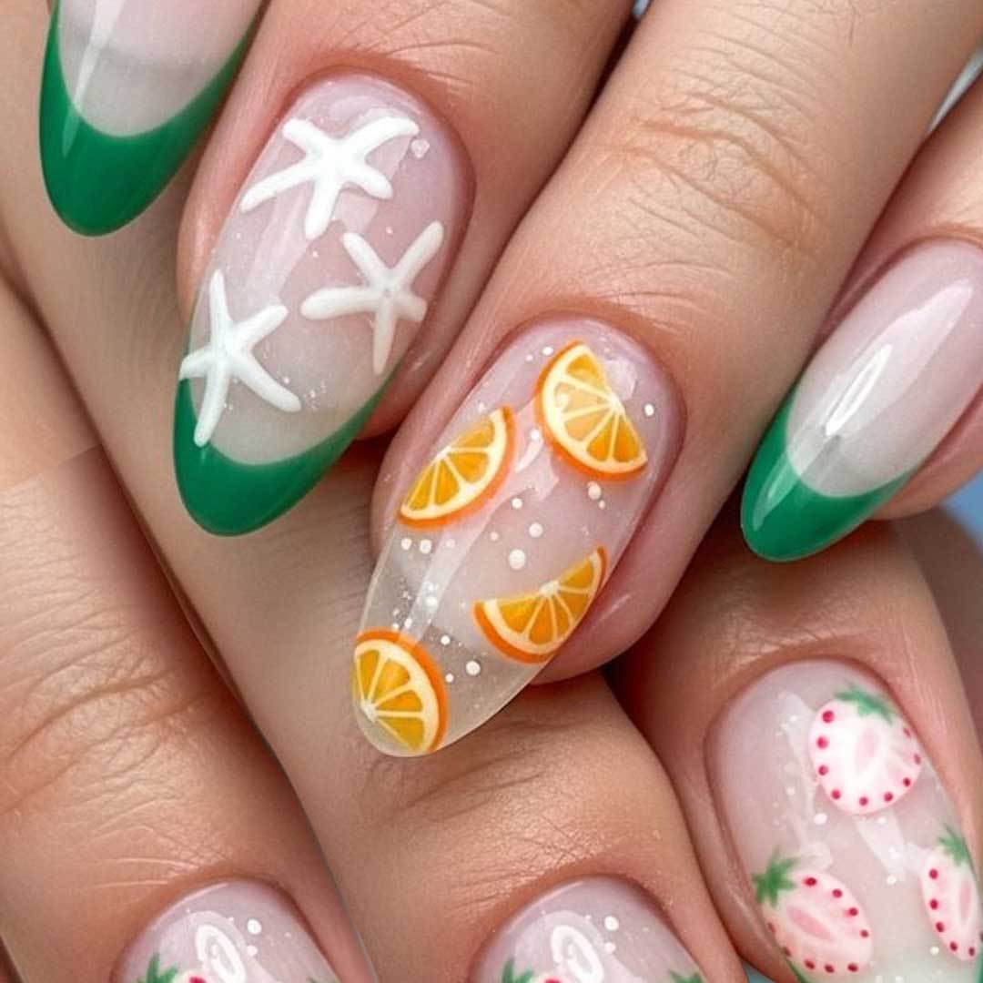 Fruity Themed Nail Art Design