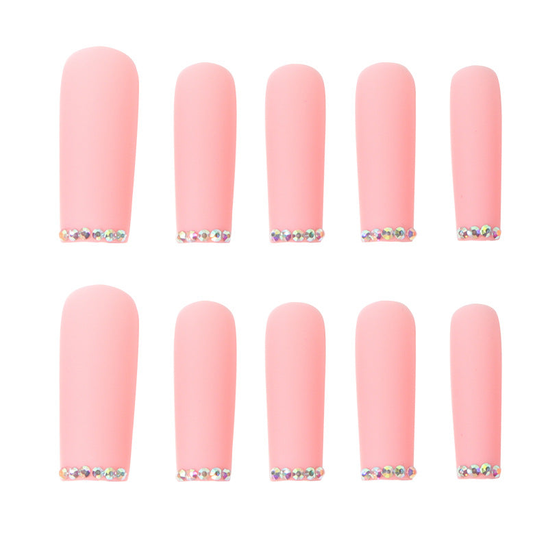 Long Press-On Nails with Rhinestone Accents Kalsten