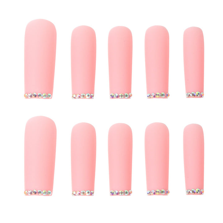 Long Press-On Nails with Rhinestone Accents Kalsten