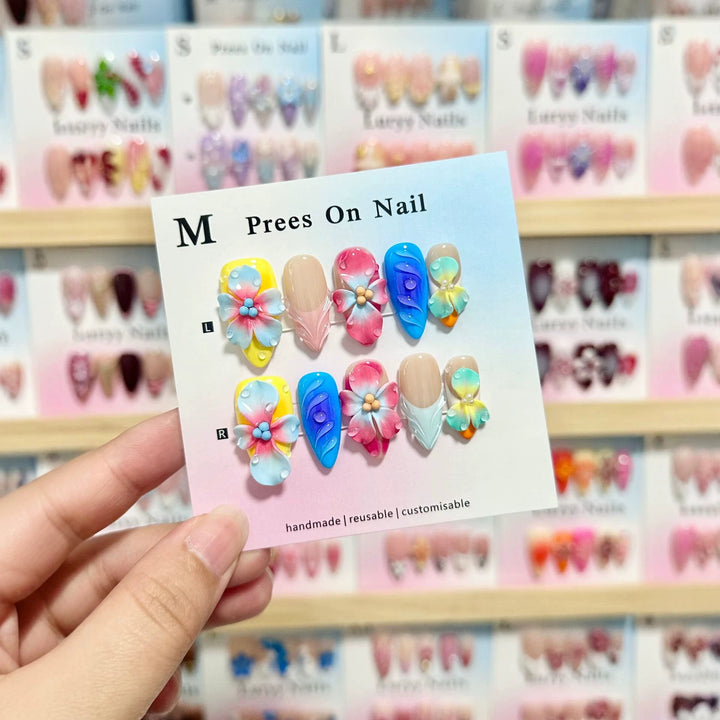 Artistic Floral Press-On Nail Collection