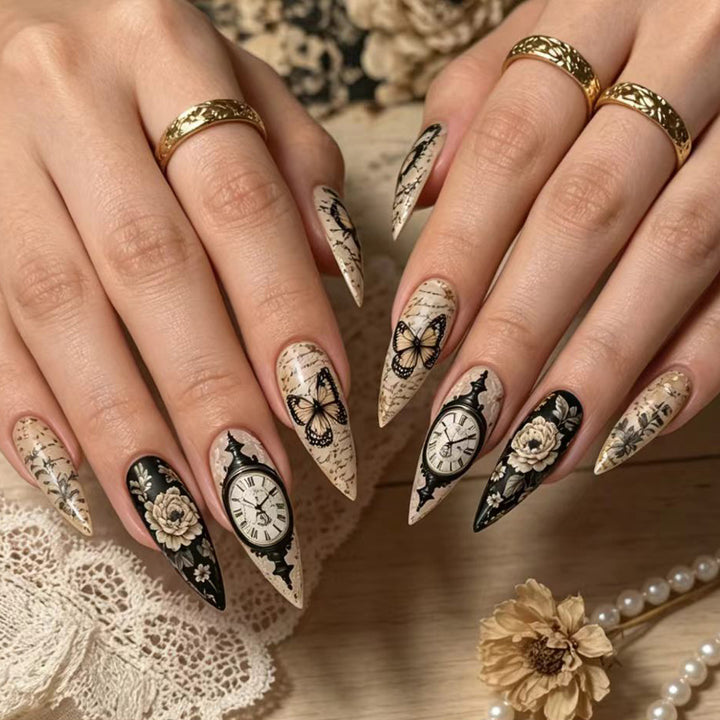 Artistic Vintage Floral Nail Art Kalsten