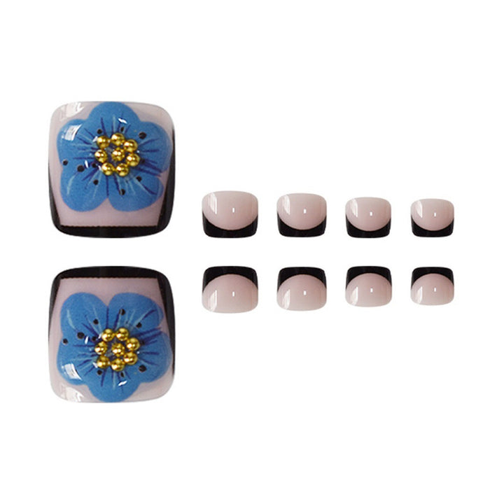 Decorative Floral Press-On Toenails Kalsten
