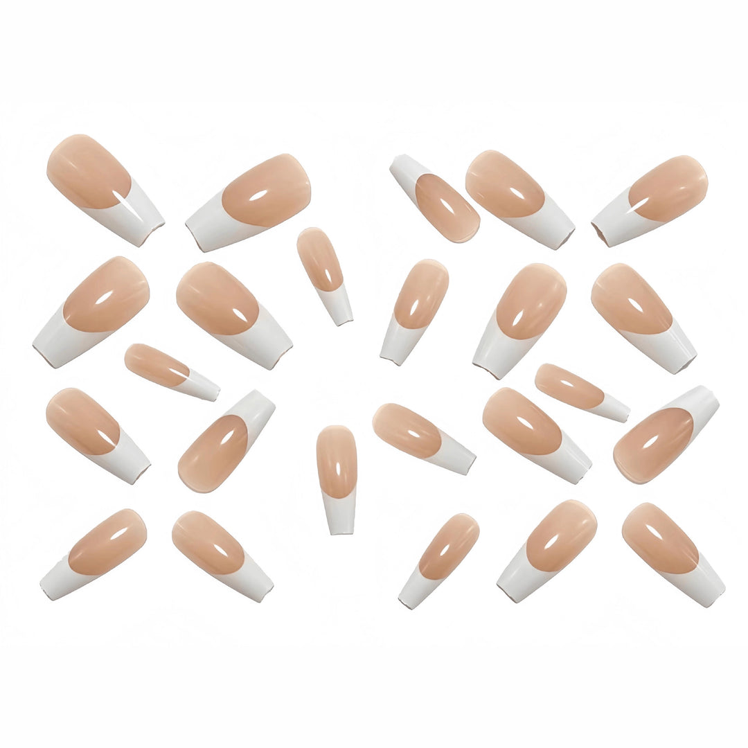 Artificial nails in elegant French Tip design Kalsten