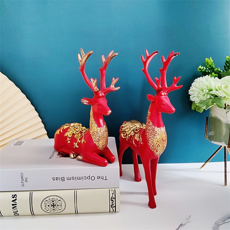 Artful decorative figure of a magnificent deer with floral details Kalsten