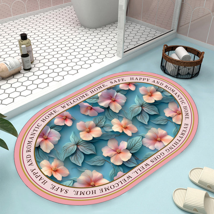 Floral Design Bath Mat Kalsten