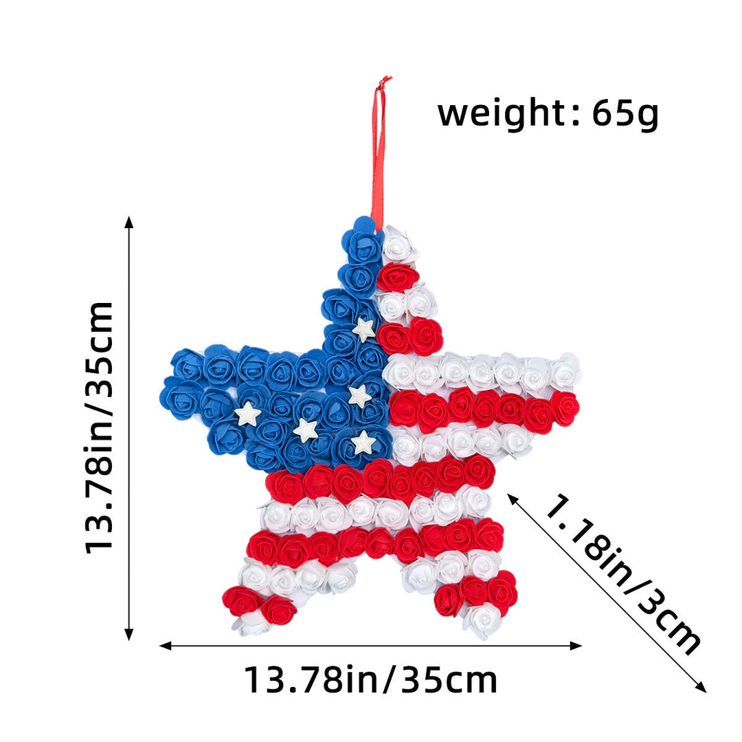Unisex nan patriotic pom pom front door wreath with star embellishments Kalsten