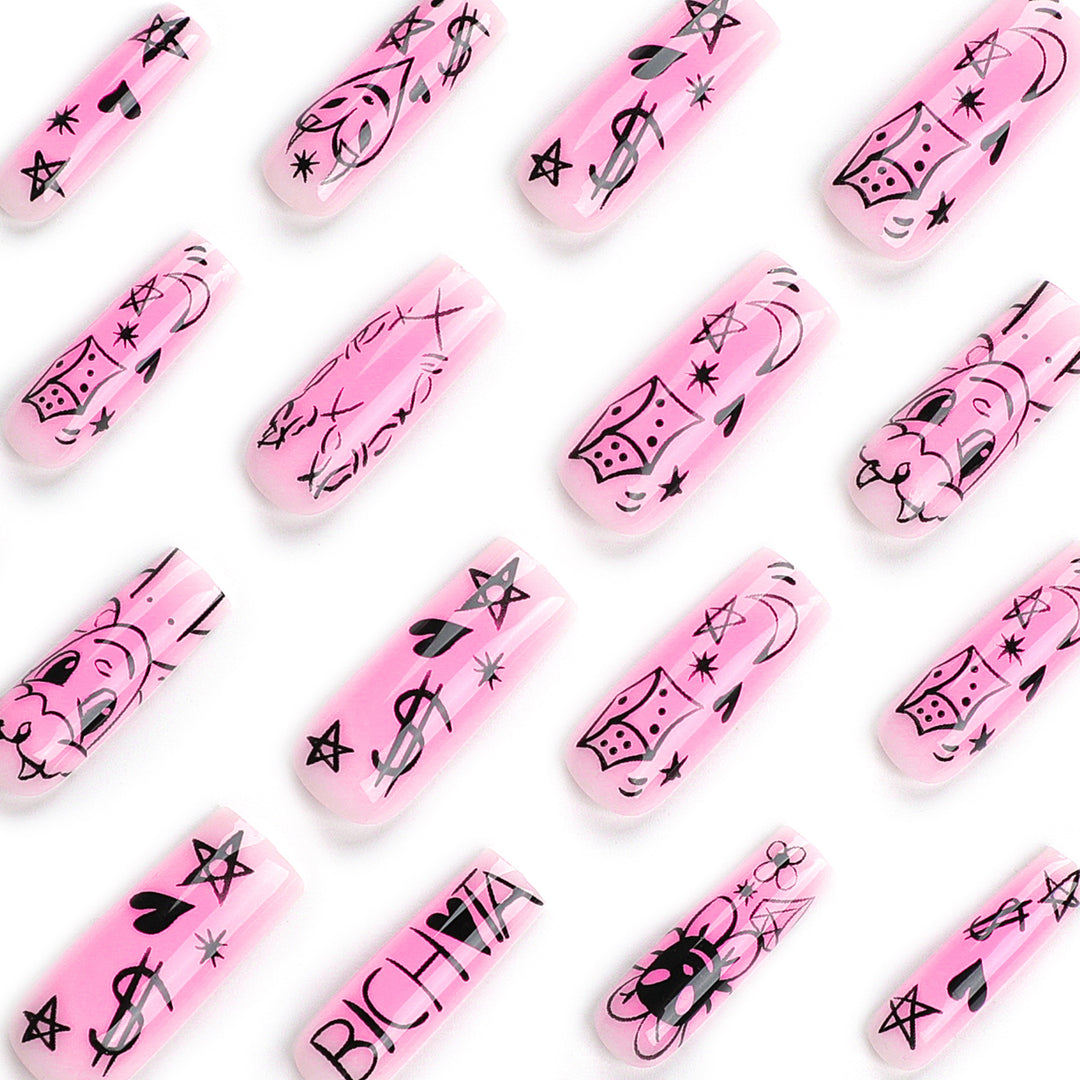 Artificial artificial nails with playful design Kalsten