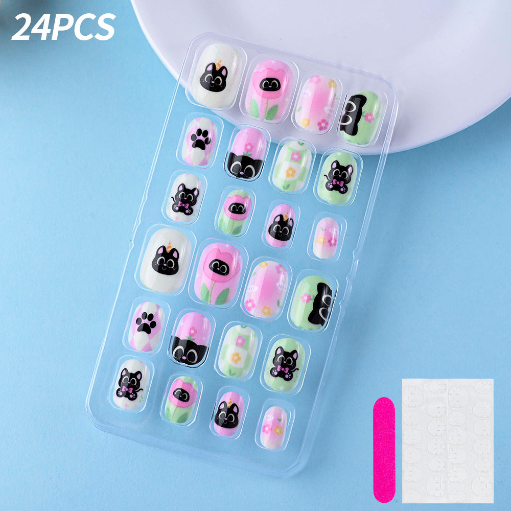 Decorative Press-On Nail Art Tips Set