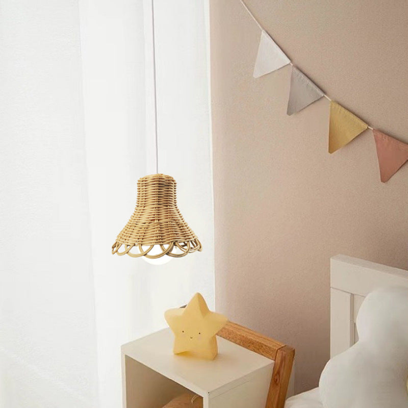 Handmade hanging lamp made of natural material Kalsten