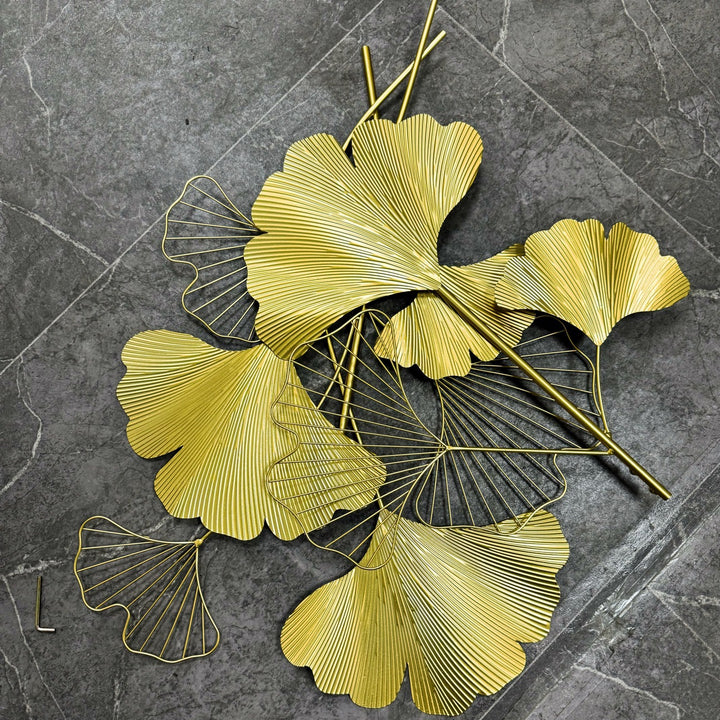 Decorative Metal Ginkgo Wall Sculpture Kalsten