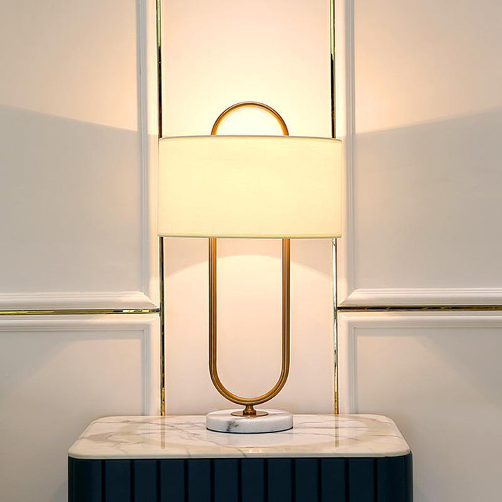Elegant Sculptural Table Lamp with Marble Base