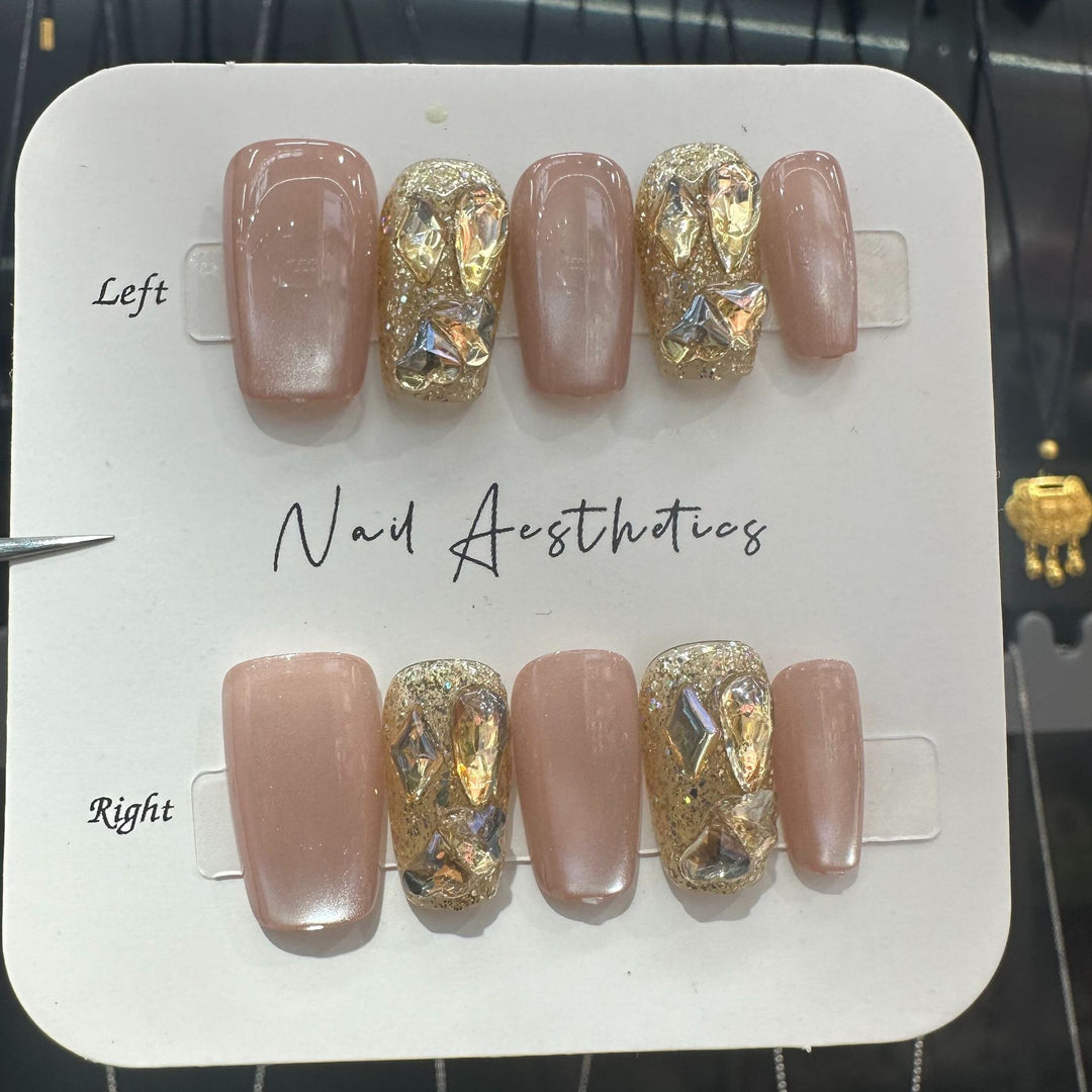 Artistic Rhinestone Press-On Nails Kalsten