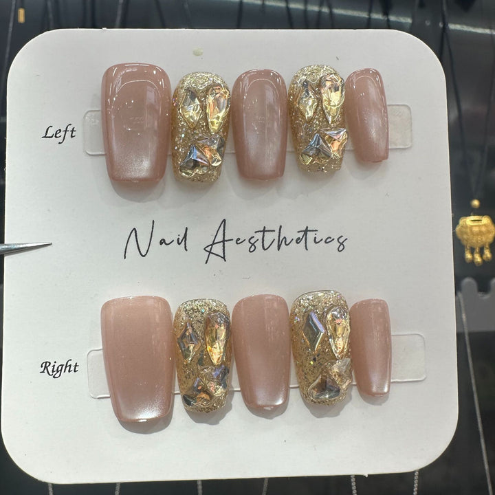 Artistic Rhinestone Press-On Nails Kalsten