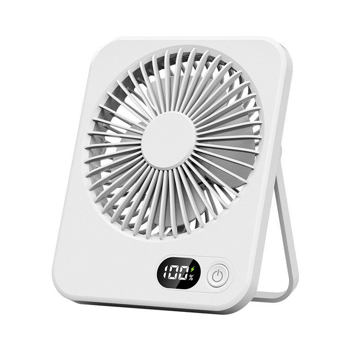 Unisex nan compact USB table fan with digital battery display, foldable stand and quiet brushless motor Kalsten