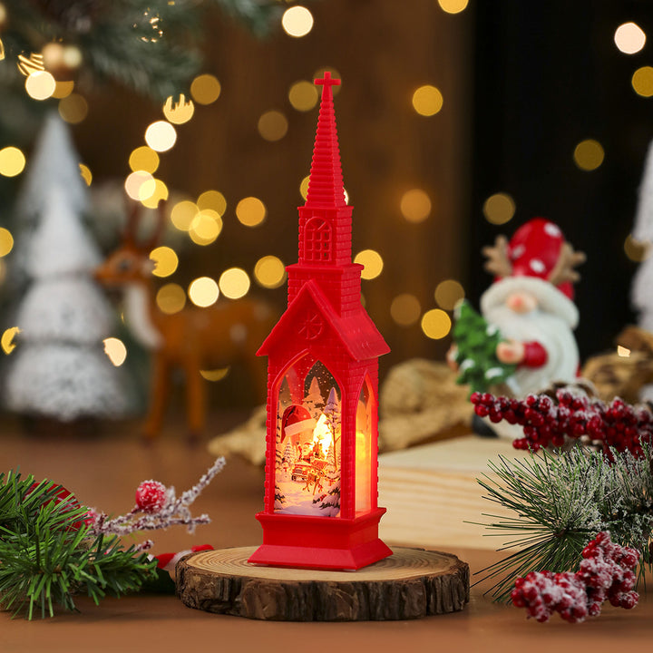 LED Decorative Christmas Village Church Figurine Kalsten