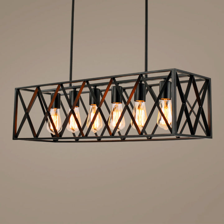 Industrial-Style Rectangular Pendant Light