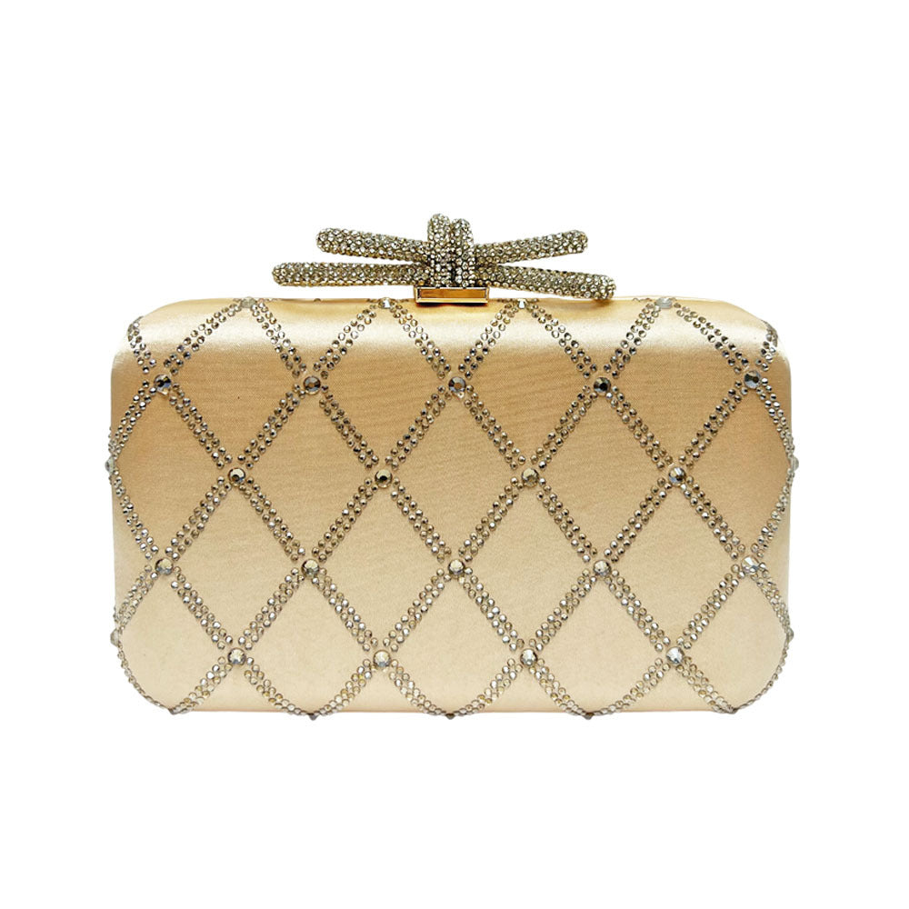 Decorative Rhinestone-Studded Evening Clutch