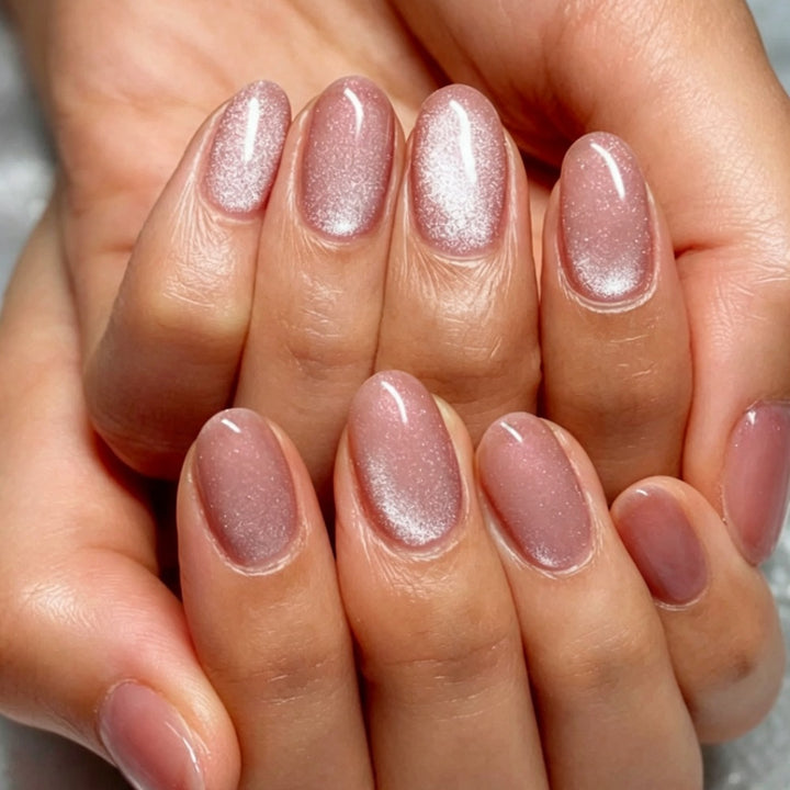 Glamorous Shimmer Gel Nail Enhancements