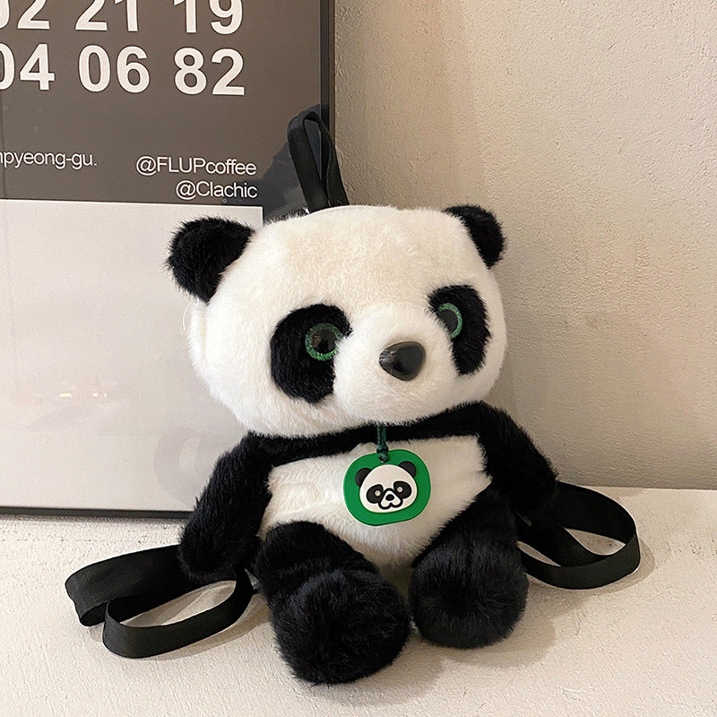 Plush Panda Design Mini Backpack