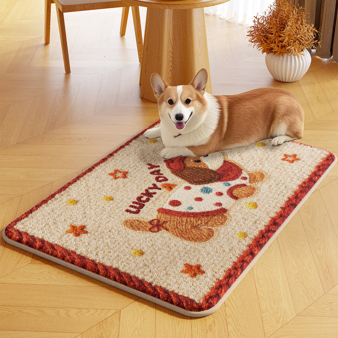 Cute Bear-Shaped Plush Area Rug