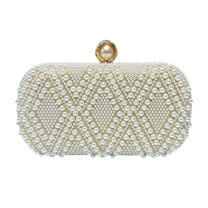 Elegant Pearl-Embellished Evening Bag