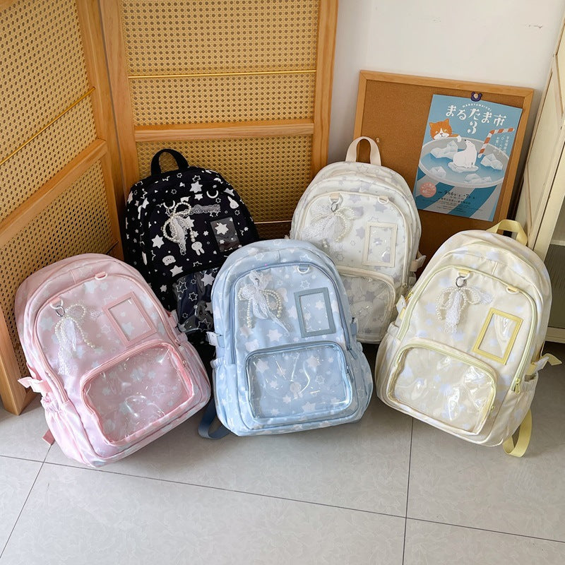 Whimsical Star-Print School Backpack Kalsten